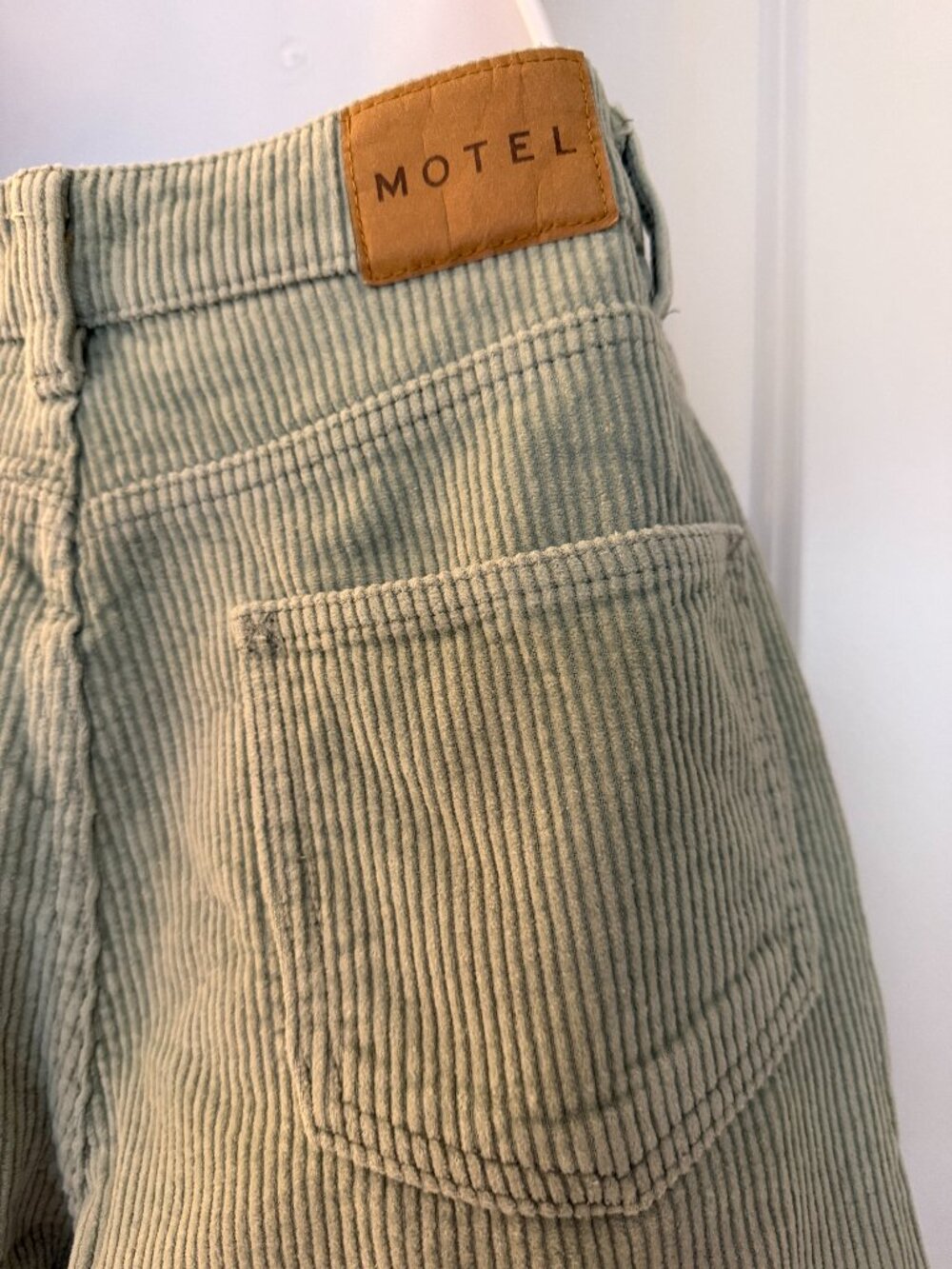 Motel Rocks Parallel Trouser in Corduroy Sage - XS/33L